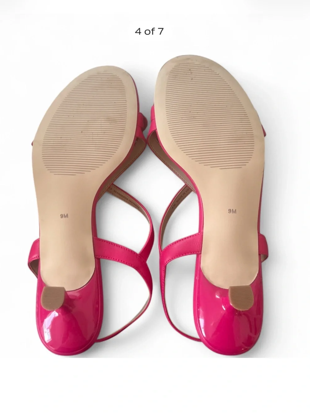 Talbots Hot Pink Floral Slingback Kitten Heel Leather Sandals Size 9